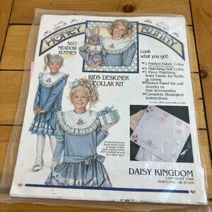 Daisy Kingdom Meadow Bunnies #5017 Girl's Printed Dress Collar Kit + Accessory
